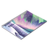 Nordlichter - farbenfrohe Winternacht | Aquarell Notizblock (Linke Seite)