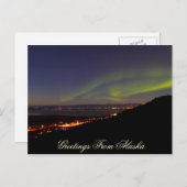 Nordlichter Gruß von Alaska Postkarte (Vorne/Hinten)