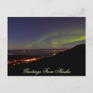Nordlichter Gruß von Alaska Postkarte