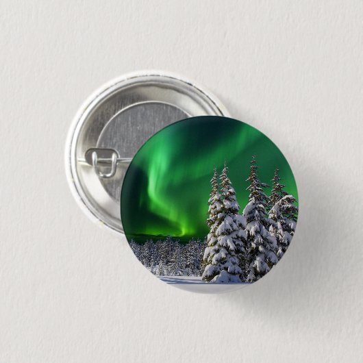 Nordlichter im Winter Button (Vorne & Hinten)