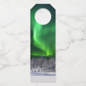 Nordlichter im Winter Flaschenanhänger (Rückseite)