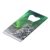 Nordlichter im Winter Geldbeutel Flaschenöffner (Vorderseite Schrägansicht)