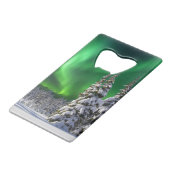 Nordlichter im Winter Geldbeutel Flaschenöffner (Rückseite Schrägansicht)