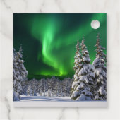 Nordlichter im Winter Geschenkanhänger (Rückseite)
