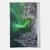 Nordlichter im Winter Geschirrtuch (Vertikal)