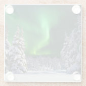 Nordlichter im Winter Glasuntersetzer (Rückseite)