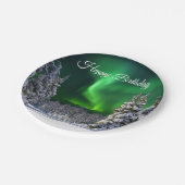 Nordlichter im Winter Pappteller (Schrägansicht)