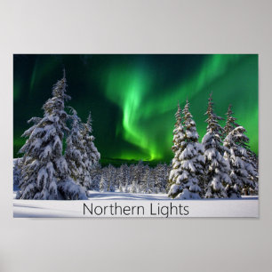 Nordlichter im Winter Poster