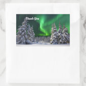 Nordlichter im Winter Rechteckiger Aufkleber (Tasche)