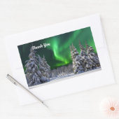 Nordlichter im Winter Rechteckiger Aufkleber (Umschlag)