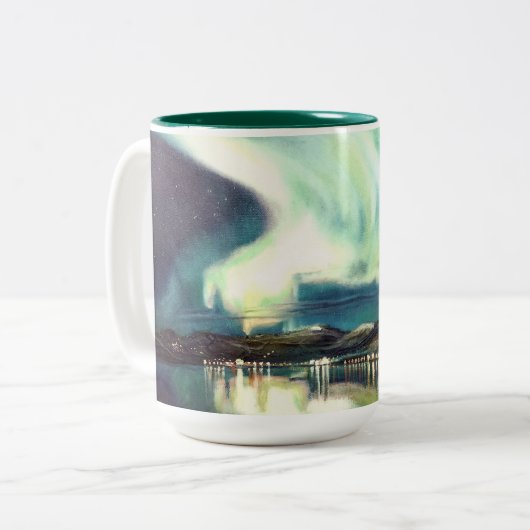 Nordlichter - Island-TASSE Zweifarbige Tasse (Vorderseite Links)