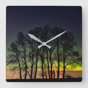 Nordlichter Manitoba Canada Grande Pointe Quadratische Wanduhr