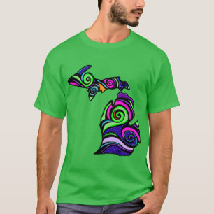 Nordlichter Michigan Aurora Farben und Nacht S T-Shirt