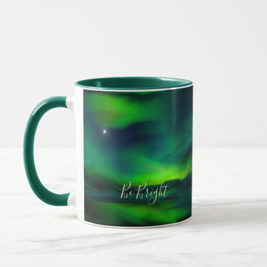 Nordlichter Minimalistischer Nordstern sind hell Tasse (Links)