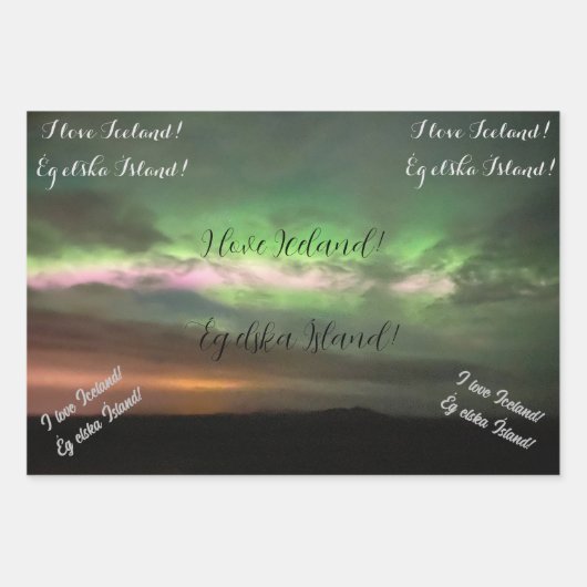 Nordlichter mit Liebe Geschenkpapier Set (Vorderseite)