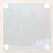 Nordlichter Moderne Landschaft Glasuntersetzer (Rückseite)