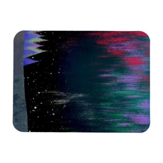 Nordlichter Moderne Landschaft Magnet (Horizontal)
