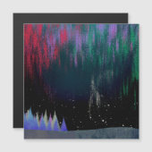 Nordlichter Moderne Landschaft Magnetkarte (Vorne/Hinten)