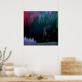 Nordlichter Moderne Landschaft Poster (Küche)