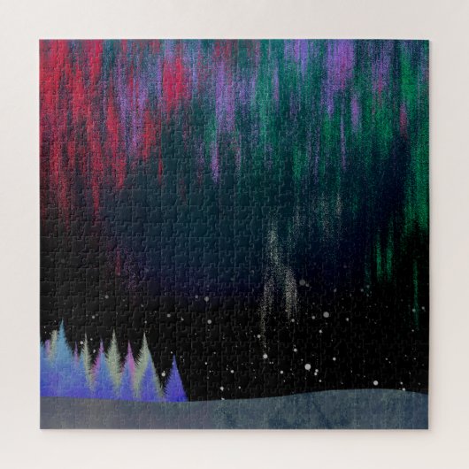 Nordlichter Moderne Landschaft Puzzle (Vertikal)