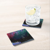 Nordlichter Moderne Landschaft Rechteckiger Pappuntersetzer (Vor Ort)