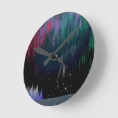 Nordlichter Moderne Landschaft Runde Wanduhr (Winkel)