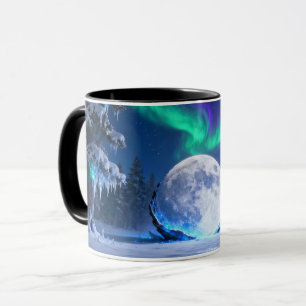 Nordlichter-Mond-Becher Aurora Borealis Winter Tasse
