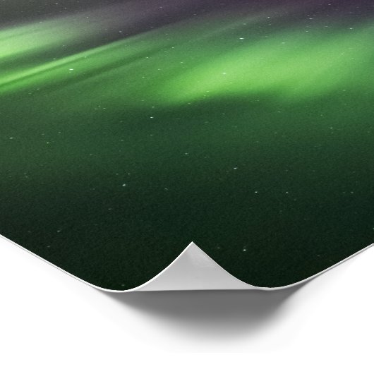 Nordlichter Nachthimmel Poster (Ecke)