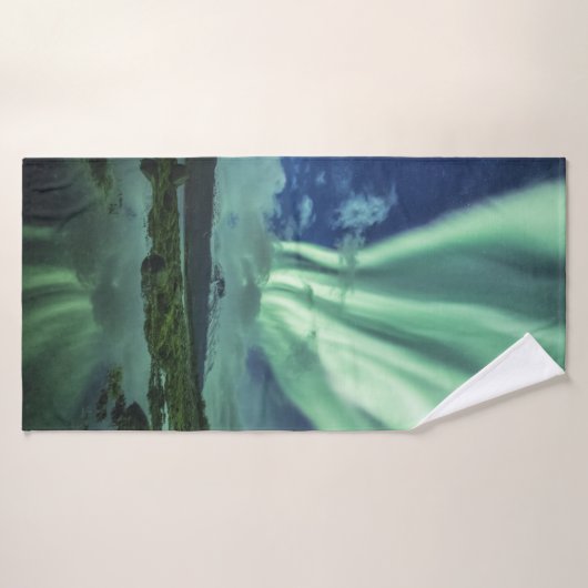 Nordlichter Norwegen Badehandtuch (Badehandtuch)