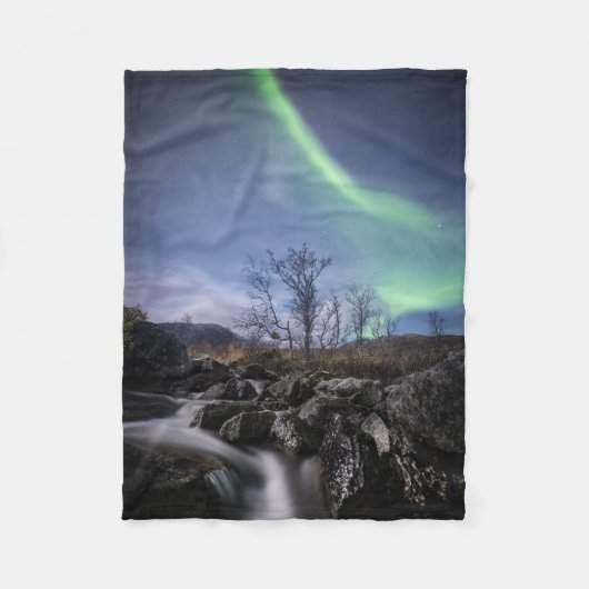 Nordlichter Norwegen Fleecedecke (Vorderseite)