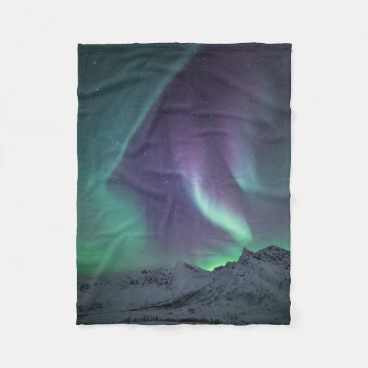 Nordlichter Norwegen Fleecedecke (Vorderseite)