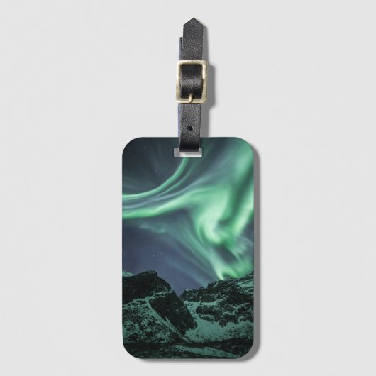 Nordlichter Norwegen Gepäckanhänger (Vorderseite Vertikal)