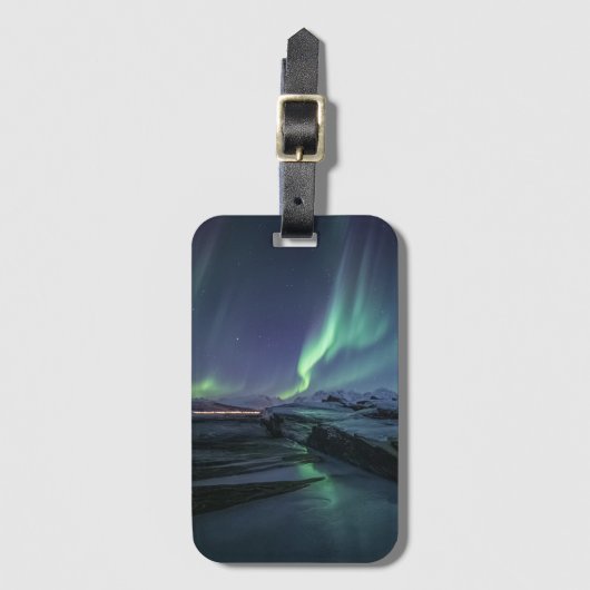 Nordlichter Norwegen Gepäckanhänger (Vorderseite Vertikal)