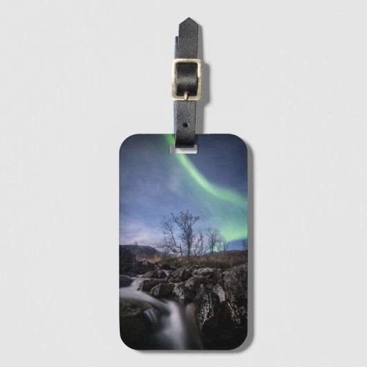 Nordlichter Norwegen Gepäckanhänger (Vorderseite Vertikal)
