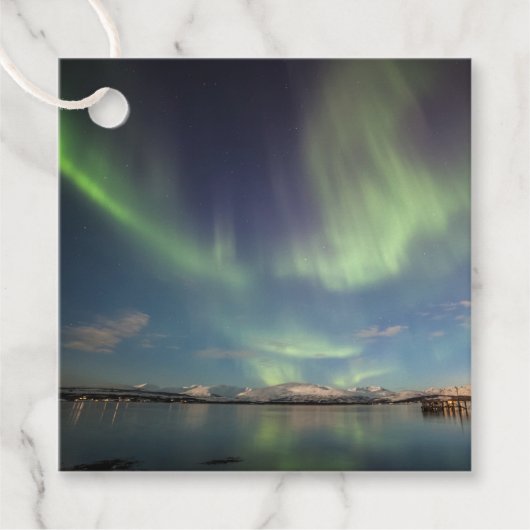 Nordlichter Norwegen Geschenkanhänger (Vorderseite)