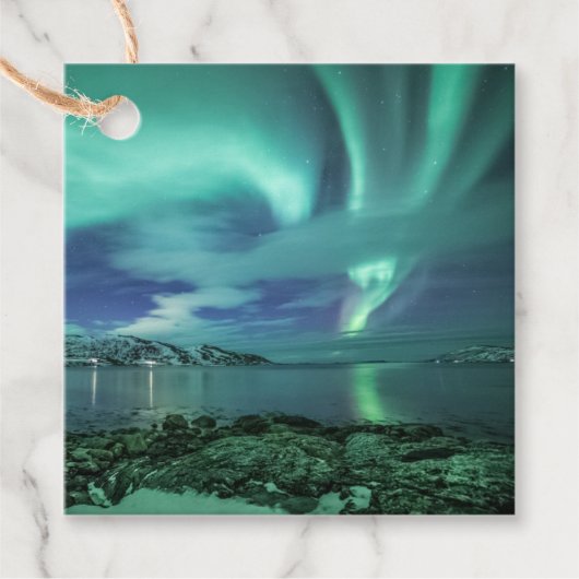 Nordlichter Norwegen Geschenkanhänger (Vorderseite)