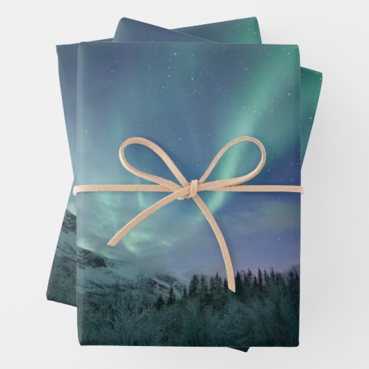 Nordlichter Norwegen Geschenkpapier Set (Beispiel)