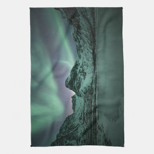 Nordlichter Norwegen Geschirrtuch (Vertikal)