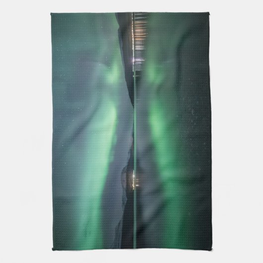 Nordlichter Norwegen Geschirrtuch (Vertikal)