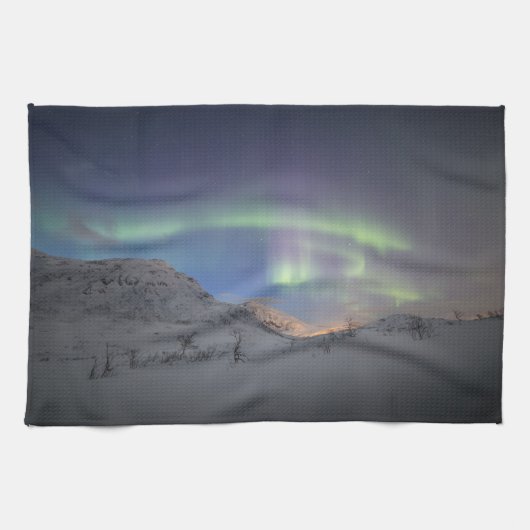 Nordlichter Norwegen Geschirrtuch (Horizontal)