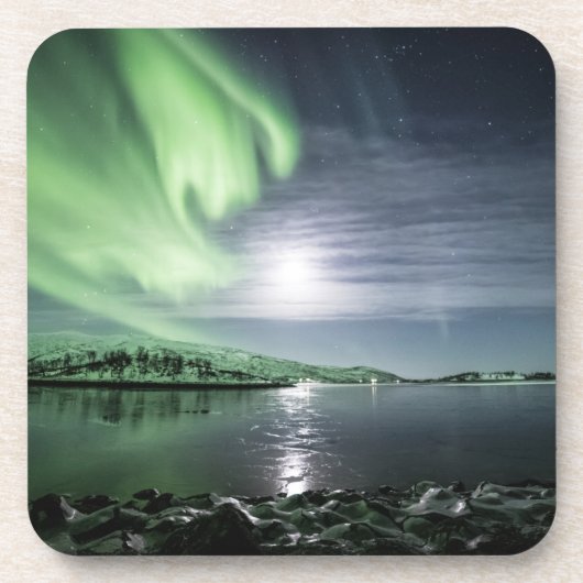 Nordlichter Norwegen Getränkeuntersetzer (Vorderseite)