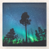 Nordlichter Norwegen Glasuntersetzer (Vorderseite)