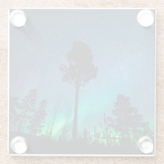 Nordlichter Norwegen Glasuntersetzer (Rückseite)