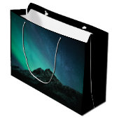 Nordlichter Norwegen Große Geschenktüte (Vorderseite Schrägansicht)