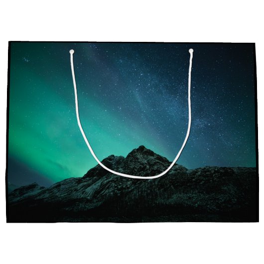 Nordlichter Norwegen Große Geschenktüte (Rückseite)