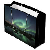 Nordlichter Norwegen Große Geschenktüte (Rückseite Schrägansicht)