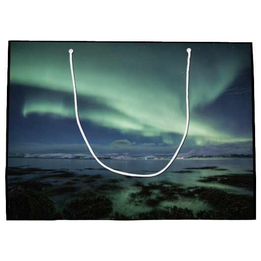 Nordlichter Norwegen Große Geschenktüte (Rückseite)