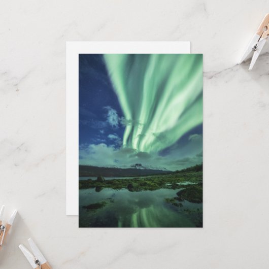 Nordlichter Norwegen Karte (Vorderseite/Rückseite Beispiel)