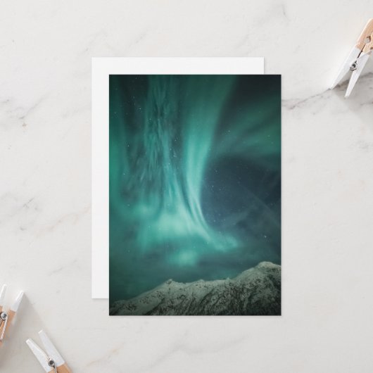 Nordlichter Norwegen Karte (Vorderseite/Rückseite Beispiel)