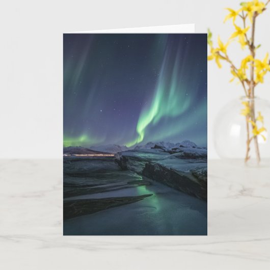 Nordlichter Norwegen Karte (Gelbe Blume)